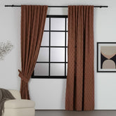 FLOSIA Fluffy Pom Pom Panel Curtain – Terra Cotta